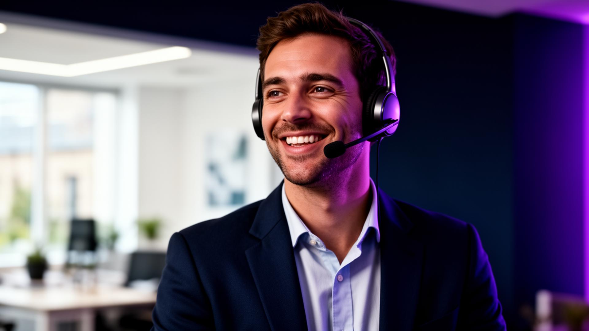 AI calling agent on a headset answering a property enquiry